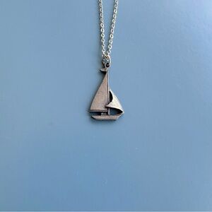 Silver-tone Sailboat Pendant Necklace